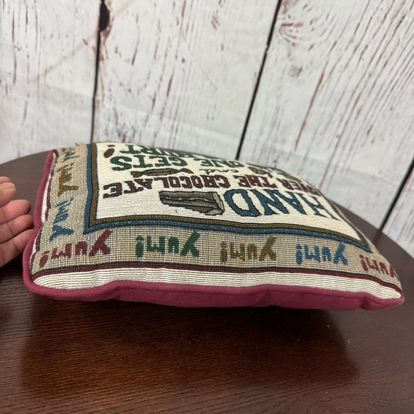 Hand Over the Chocolate Decorative needlepoint Pillow - Picture 4 of 8